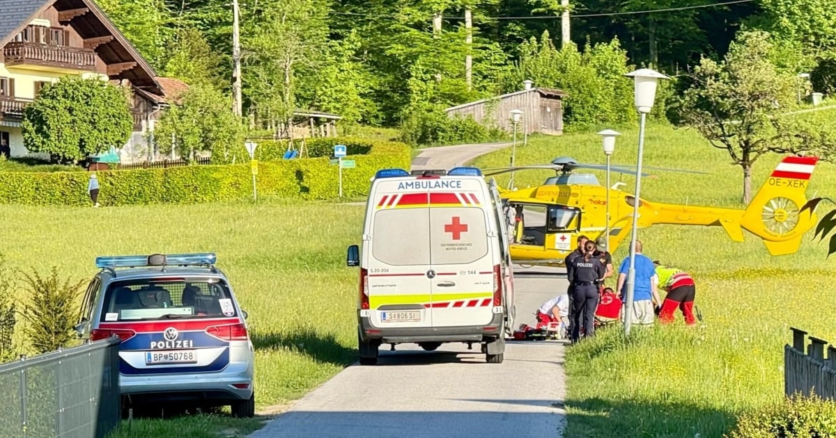Schwerer Radunfall Großgmain: Hubschrauber Im Einsatz